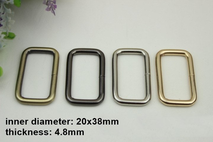 Square Rectangle Purse Strap Slider 10/100 pcs Set Metal Single Loop Slide Buckle Adjuster Keeper Ring 13 17 20 26 33 38 50 mm Belt Webbing