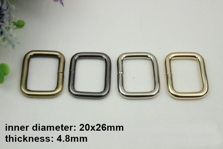 Square Rectangle Purse Strap Slider 10/100 pcs Set Metal Single Loop Slide Buckle Adjuster Keeper Ring 13 17 20 26 33 38 50 mm Belt Webbing