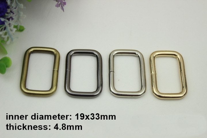 Square Rectangle Purse Strap Slider 10/100 pcs Set Metal Single Loop Slide Buckle Adjuster Keeper Ring 13 17 20 26 33 38 50 mm Belt Webbing