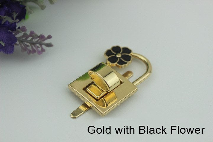 Square Twist Turn Lock 40mm Purse Charm Organizer Luggage Hardware Antique Gold Lock And Key Closure Small Bag Clutch Metal Accessories