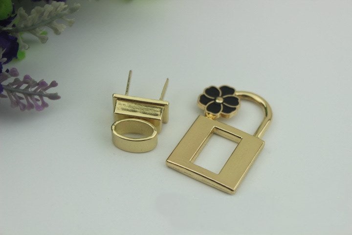 Square Twist Turn Lock 40mm Purse Charm Organizer Luggage Hardware Antique Gold Lock And Key Closure Small Bag Clutch Metal Accessories