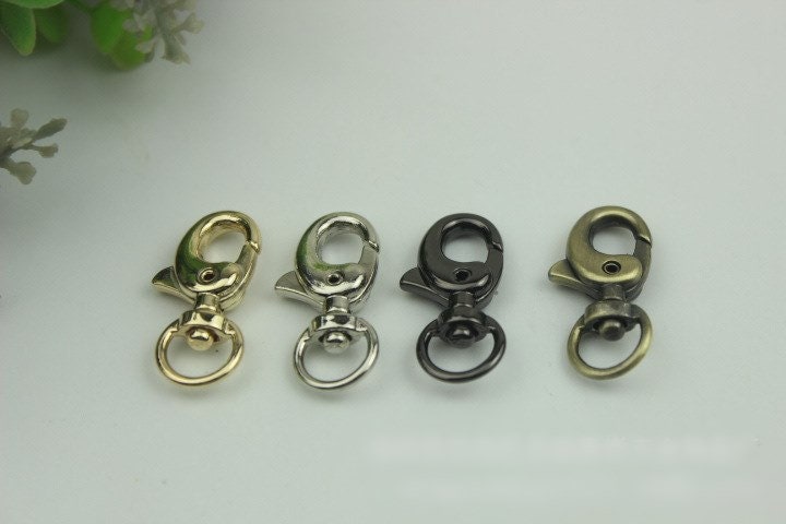 Swivel Lever Snap Hook 30 10mm 1 1/4 3/8" Alloy Metal Spring Trigger Lobster Clasp Clip Purse Bag Handbag Strap Handle Rings DIY Wholesale