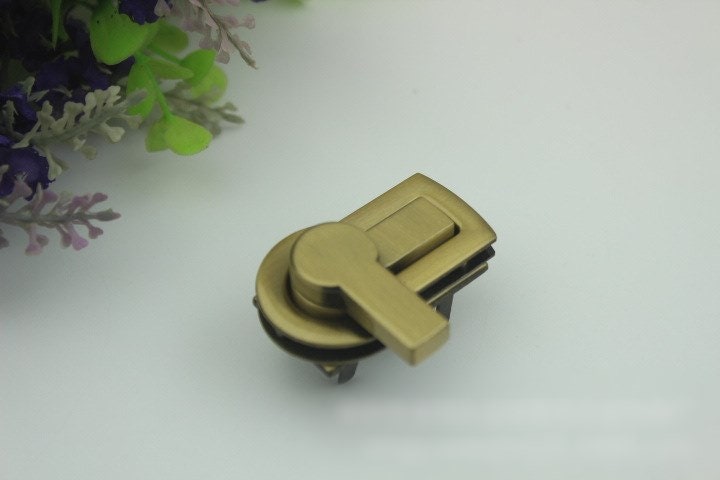 Mortise Twist Turn Lock 45mm Purse Charm Organizer Luggage Hardware Antique Gold Lock And Key Closure Small Bag Clutch Metal Accessories