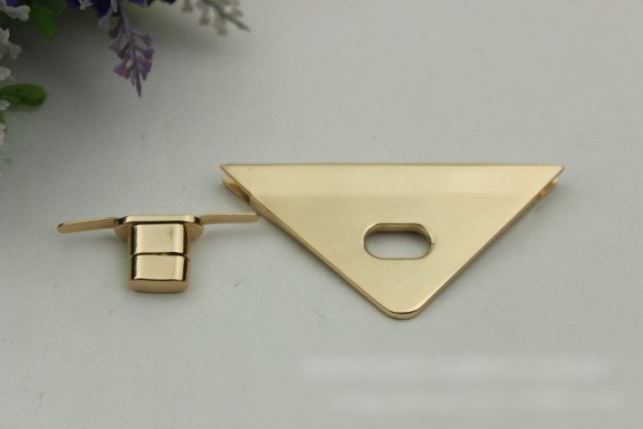 Triangle Twist Turn Lock 80mm Purse Charm Organizer Luggage Hardware Antique Gold Lock And Key Closure Small Bag Clutch Metal Accessories