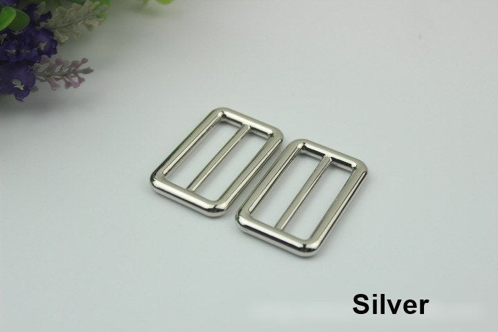 Rectangle Purse Strap Slider Metal Connector Double Loop Slider Buckle Adjuster Keeper Ring 21 38mm 7/8 1 1/2" Belt Webbing Purse Hardware