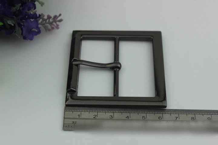 Big Square Center Bar Metal Buckle 50mm 2" For Belt Silver Gold Black Bronze Handmade Hardware Purse Bag Vintage DIY