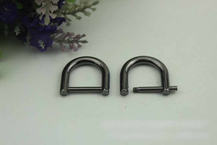 D-Rings Screw In Shackle Horseshoe Buckle Purse Strap Connector Metal Adjuster 20 mm 3/4 Inches Belt Webbing Purse Hardware Wholesale Bulk