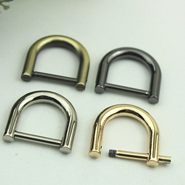 D-Rings Screw In Shackle Horseshoe Buckle Purse Strap Connector Metal Adjuster 20 mm 3/4 Inches Belt Webbing Purse Hardware Wholesale Bulk