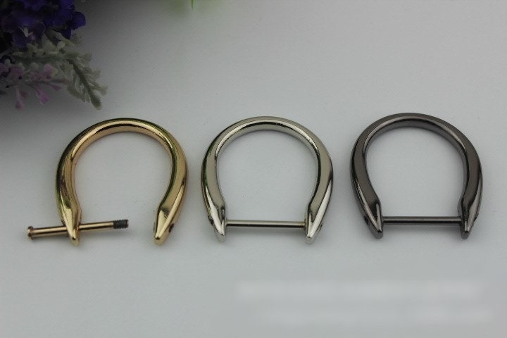 D-Ring Screw In Shackle Horseshoe Buckle Purse Strap Connector Metal Adjuster 22 mm 7/8 Inches Belt Webbing Purse Hardware Wholesale Bulk