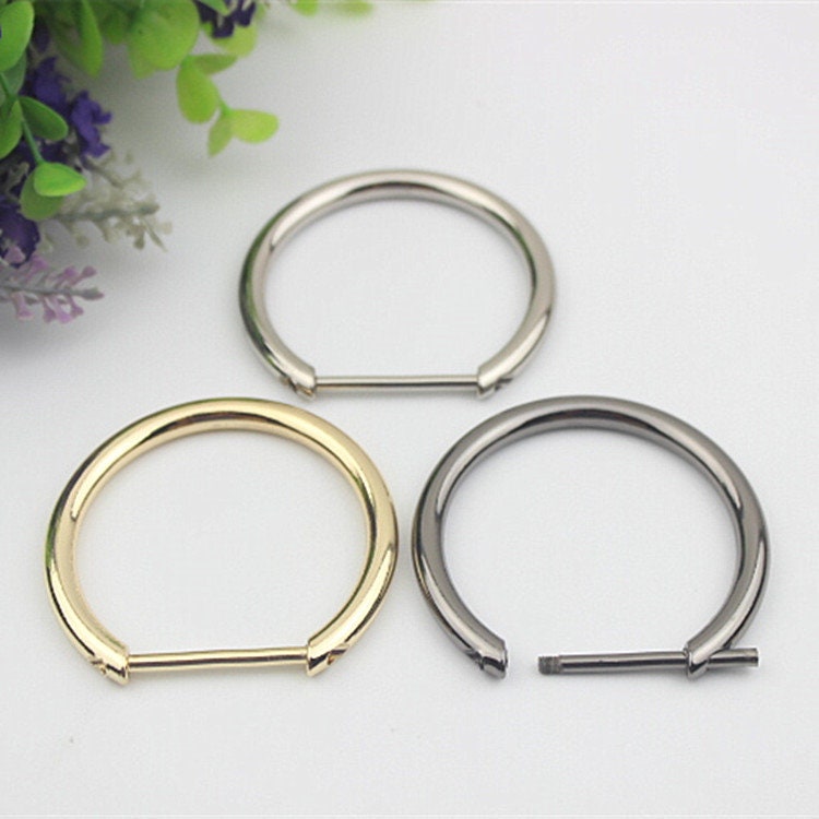 O D Ring Round Screw In Shackle Horseshoe Buckle Purse Strap Connector Metal Adjuster 30 mm 1 1/4 Inches Belt Webbing Purse Hardware Bulk