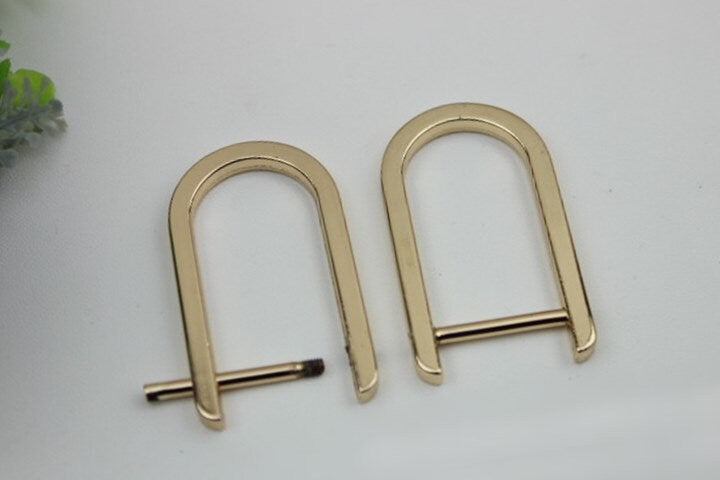 D-Rings Screw In Shackle Horseshoe Buckle Purse Strap Connector Metal Adjuster 22 mm 7/8 Inches Belt Webbing Purse Hardware Wholesale Bulk