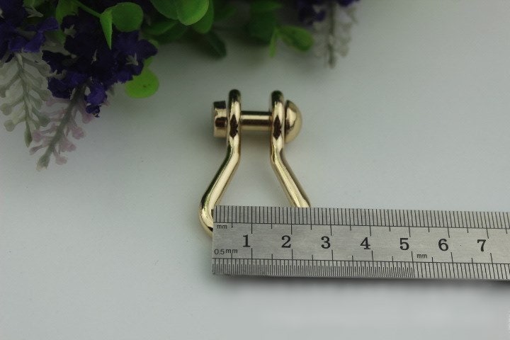 D-Ring Screw In Shackle Horseshoe Buckle Purse Strap Connector Metal Adjuster 10 mm 3/8 Inches Belt Webbing Purse Hardware Wholesale Bulk