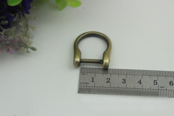 D-Rings Screw In Shackle Horseshoe Buckle Purse Strap Connector Metal Adjuster 15 mm 5/8 Inches Belt Webbing Purse Hardware Wholesale Bulk