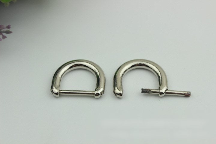 D-Rings Screw In Shackle Horseshoe Buckle Purse Strap Connector Metal Adjuster 20 mm 3/4 Inches Belt Webbing Purse Hardware Wholesale Bulk