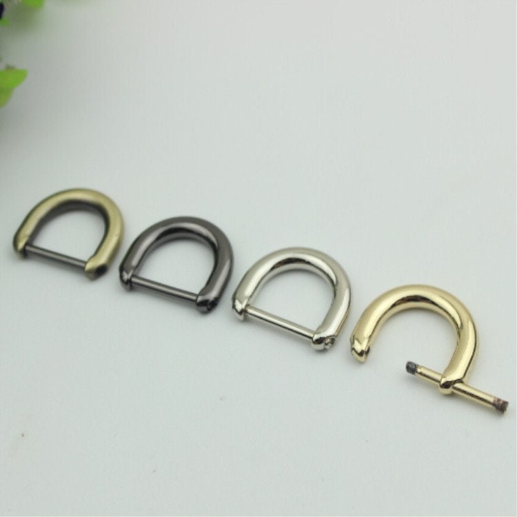 D-Rings Screw In Shackle Horseshoe Buckle Purse Strap Connector Metal Adjuster 20 mm 3/4 Inches Belt Webbing Purse Hardware Wholesale Bulk