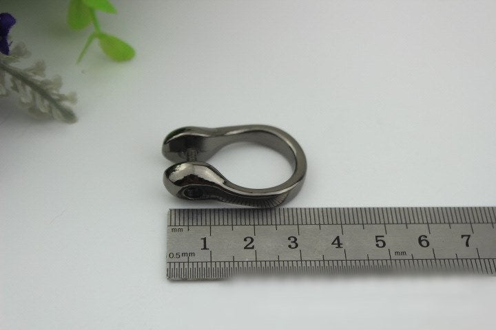 D-Ring Screw In Shackle Horseshoe Buckle Purse Strap Connector Metal Adjuster 8 mm 1/4 Inches Belt Webbing Purse Hardware Wholesale Bulk