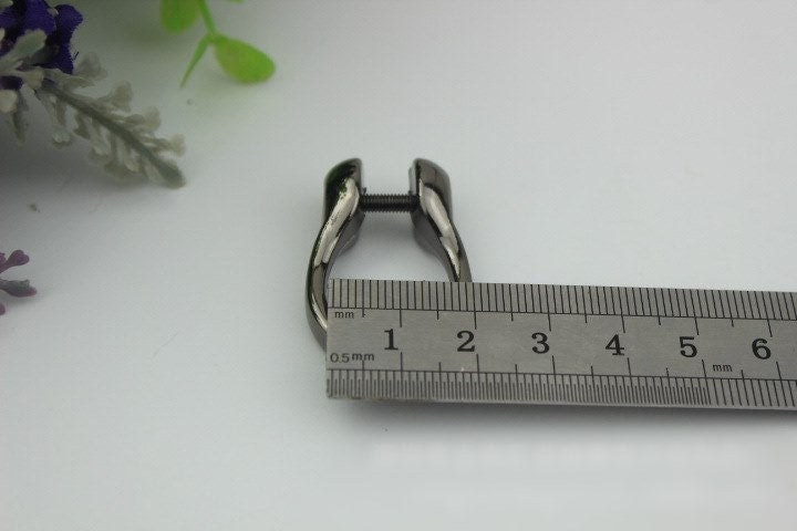 D-Ring Screw In Shackle Horseshoe Buckle Purse Strap Connector Metal Adjuster 8 mm 1/4 Inches Belt Webbing Purse Hardware Wholesale Bulk