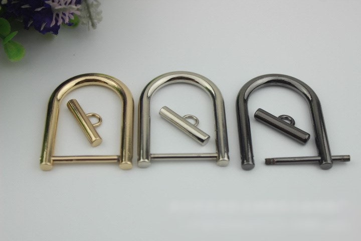 D-Rings Screw In Shackle Horseshoe Buckle Toggle Clasp Purse Strap Connector Metal Adjuster 28 mm 1 1/8 Inches Belt Purse Hardware Wholesale