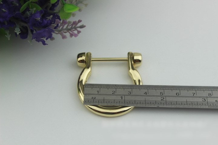 D-Ring Screw In Shackle Horseshoe Buckle Purse Strap Connector Metal Adjuster 25 mm 1 Inches Belt Webbing Purse Hardware Wholesale Bulk