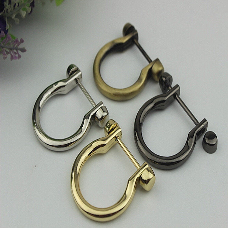 D-Ring Screw In Shackle Horseshoe Buckle Purse Strap Connector Metal Adjuster 25 mm 1 Inches Belt Webbing Purse Hardware Wholesale Bulk