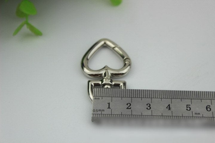 Heart Spring Push Gate Ring Swivel Snap Hook 45 15mm Alloy Metal Spring Trigger Lobster Clasp Clip Purse Bag Handbag Strap Handle Wholesale