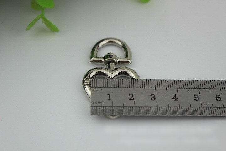 Heart Spring Push Gate Ring Swivel Snap Hook 45 15mm Alloy Metal Spring Trigger Lobster Clasp Clip Purse Bag Handbag Strap Handle Wholesale