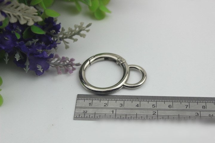 Round Spring Push Gate Ring Swivel Snap Hook 25mm 1" Metal Handle Trigger Lobster Clasp Clip Purse Bag Handbag DIY Hardware Bulk Wholesale