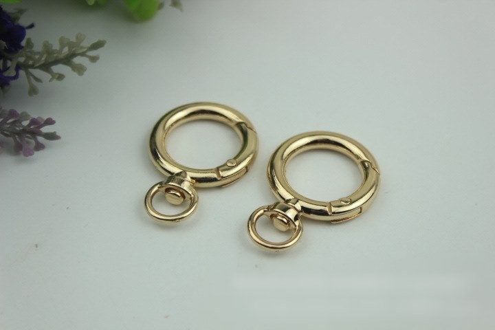 Round Spring Push Gate Ring Swivel Snap Hook 40 20mm Metal Handle Trigger Lobster Clasp Clip Purse Bag Handbag DIY Hardware Bulk Wholesale