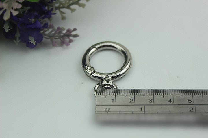 Round Spring Push Gate Ring Swivel Snap Hook 40 20mm Metal Handle Trigger Lobster Clasp Clip Purse Bag Handbag DIY Hardware Bulk Wholesale