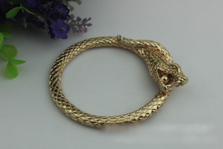 Metal Purse Charm Label Dragon Snake 85mm 3 3/8" Gold Hardware Leather Bag Handbag Clutch Backpack Vintage Diy Handmade Decoration Supplies