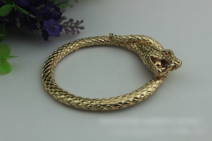 Metal Purse Charm Label Dragon Snake 85mm 3 3/8" Gold Hardware Leather Bag Handbag Clutch Backpack Vintage Diy Handmade Decoration Supplies