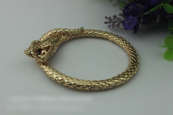 Metal Purse Charm Label Dragon Snake 85mm 3 3/8" Gold Hardware Leather Bag Handbag Clutch Backpack Vintage Diy Handmade Decoration Supplies