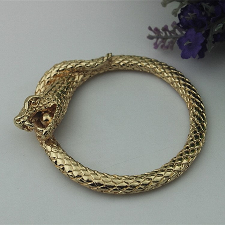 Metal Purse Charm Label Dragon Snake 85mm 3 3/8" Gold Hardware Leather Bag Handbag Clutch Backpack Vintage Diy Handmade Decoration Supplies