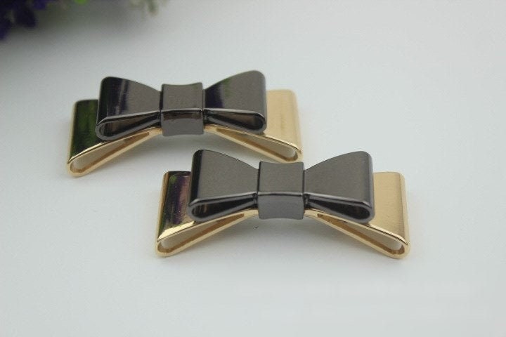 Metal Purse Charm Label Bow-Knot 50mm 2" Gold Hardware Leather Bag Handbag Clutch Backpack Vintage Diy Handmade Decoration Supplies