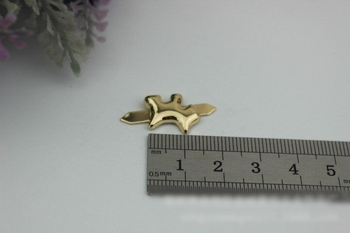 Metal Purse Charm Label Dog Shaped 15mm 5/8" Gold Hardware Leather Bag Handbag Clutch Backpack Vintage Diy Handmade Decoration Supplies