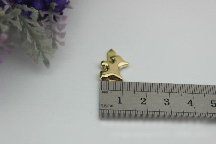 Metal Purse Charm Label Dog Shaped 15mm 5/8" Gold Hardware Leather Bag Handbag Clutch Backpack Vintage Diy Handmade Decoration Supplies