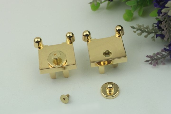 Rectangle Twist Press Lock 30mm Purse Charm Organizer Luggage Hardware Antique Gold Lock And Key Closure Small Bag Clutch Metal Accessories