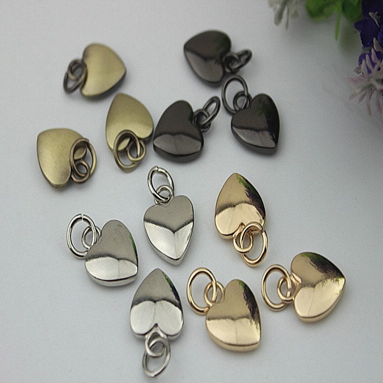 Heart Tongue Charm For Zipper Pull Slider 25 15mm Silver Gold Black Leather Hardware Leather Purse Bag Handbag Clutch DIY Handmade Supplies