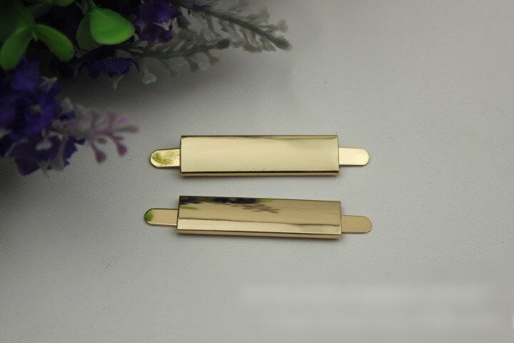 Metal Purse Charm Label Rectangle 38 mm 1 1/2" Gold Hardware Leather Bag Handbag Clutch Backpack Vintage Diy Handmade Decoration Supplies