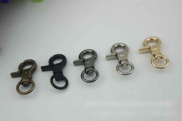 Swivel Lever Snap Hook 30 9 mm 1 1/4 3/8" Alloy Metal Spring Trigger Lobster Clasp Clip Purse Bag Handbag Strap Handle Rings DIY Wholesale