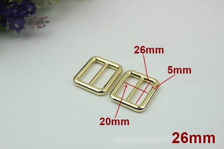 Rectangle Double Loop Purse Strap Slider Metal Connector Buckle Adjuster Keeper Ring 16 20 26 32 38 mm Belt Webbing Hardware Wholesale Bulk