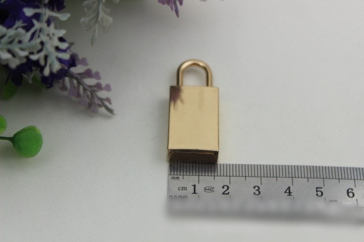 Rectangle Padlock 1 5/8" 40 mm Purse Charm Organizer Luggage Hardware Antique Gold Lock And Key Closure Small Bag Clutch Metal Accessories