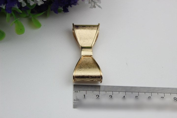 Bow-Knot Purse Charm Label 50mm 2" Metal Gold Hardware Leather Bag Handbag Clutch Backpack Vintage Handmade Decoration Supplies Wholesale