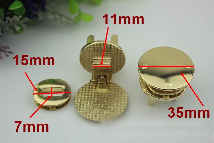 Round Twist Turn Lock 35mm Purse Charm Organizer Luggage Hardware Antique Gold Lock And Key Closure Small Bag Clutch Metal Accessories Bulk