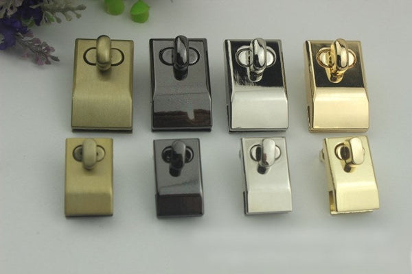 Rectangle Twist Turn Lock 32 43mm Purse Charm Organizer Luggage Hardware Gold Lock And Key Closure Small Bag Clutch Metal Accessories