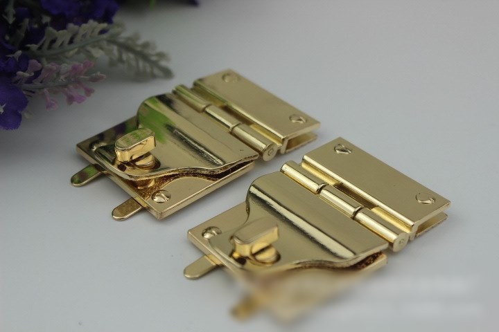 Rectangle Twist Turn Lock 55mm Purse Charm Organizer Luggage Hardware Antique Gold Lock And Key Closure Small Bag Clutch Metal Accessories