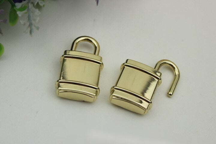 Purse Keyless Switch Padlock 22x40mm Charm Organizer Luggage Hardware Gold Lock And Key Closure Small Bag Clutch Metal Accessories Wholesale