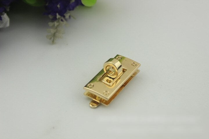 Rectangle Twist Turn Lock 35mm Purse Charm Organizer Luggage Hardware Antique Gold Lock And Key Closure Small Bag Clutch Metal Accessories