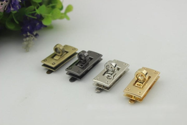 Rectangle Twist Turn Lock 35mm Purse Charm Organizer Luggage Hardware Antique Gold Lock And Key Closure Small Bag Clutch Metal Accessories