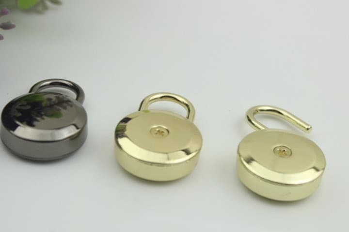 Round Keyless Switch Padlock 35mm Charm Organizer Luggage Hardware Gold Lock And Key Closure Small Bag Clutch Metal Accessories Wholesale